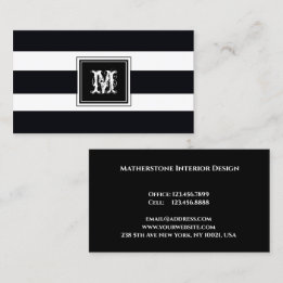 Monogram Professional Black & White Modern Business Card