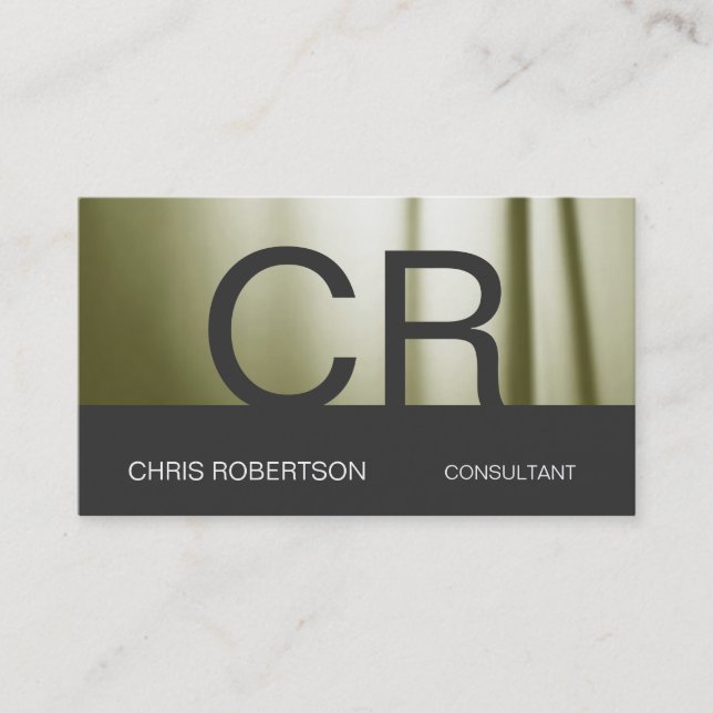 Monogram Professional Chic Business Card (Front)