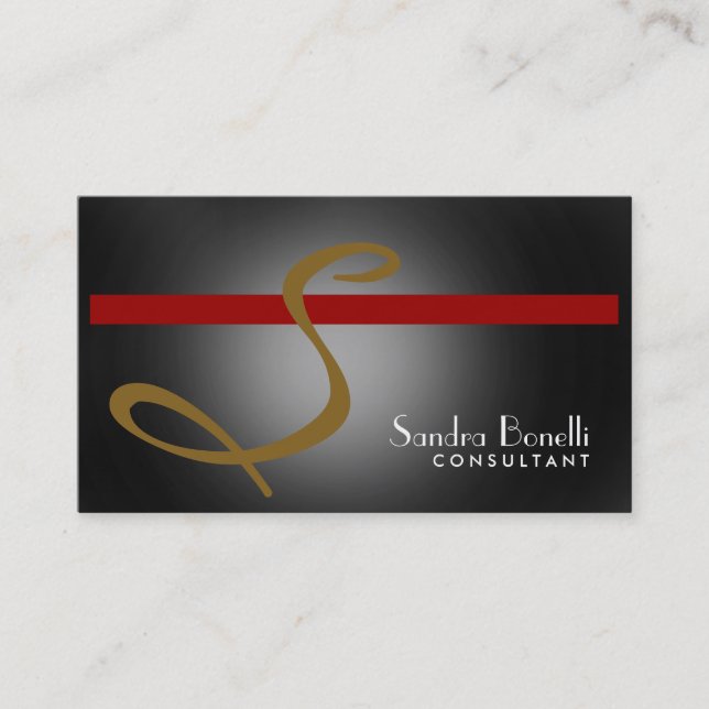 Monogram Professional Consultant Business Card (Front)