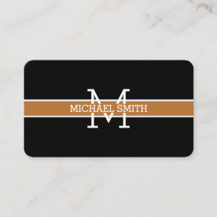 Monogram Professional Copper Horizontal Line Business Card