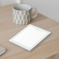 Monogram Professional Dark Green Border Stationery