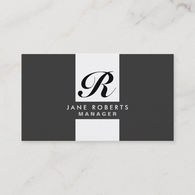 Monogram Professional Elegant Cosmetologist Makeup Business Card (Front)