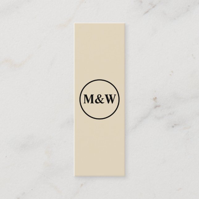 Monogram Professional Elegant Mini Business Card (Front)