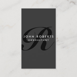 Monogram Professional Elegant Modern Black Business Card