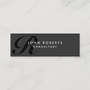 Monogram Professional Elegant Modern Black Mini Business Card