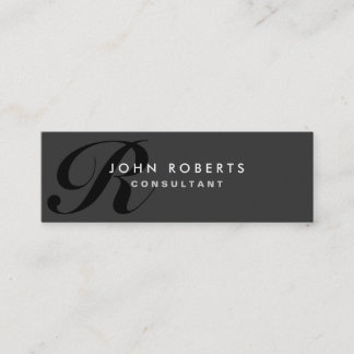 Monogram Professional Elegant Modern Black Mini Business Card