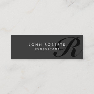 Monogram Professional Elegant Modern Black Mini Business Card