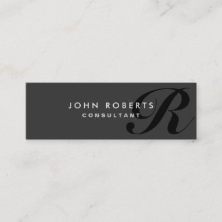 Monogram Professional Elegant Modern Black Mini Business Card