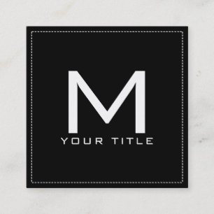 Monogram Professional Elegant Modern Black Square Business Card