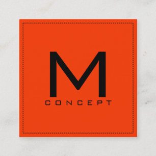 Monogram Professional Elegant Modern Coquelicot Square Business Card