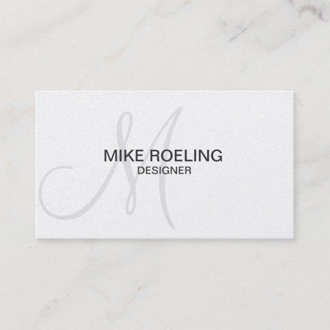Monogram Professional Elegant Modern Grey Business Card (Front)