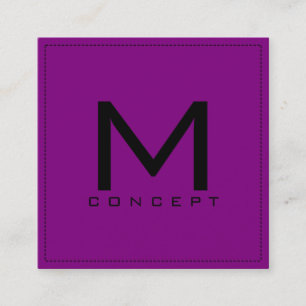 Monogram Professional Elegant Modern Purple Square Business Card