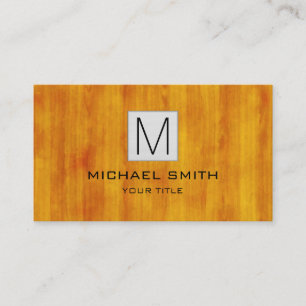 Monogram Professional Elegant Modern Wood #4 Business Card
