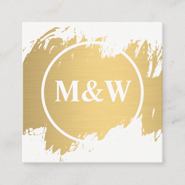 Monogram Professional Elegant Square Business Card (Front)