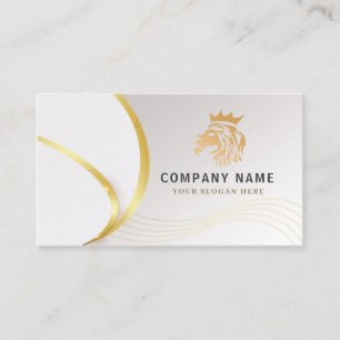 Monogram Professional Gold Lion Logo Business Card