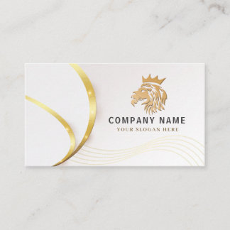 Monogram Professional Gold Lion Logo Business Card