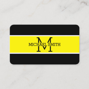 Monogram Professional Lemon Modern Business Card