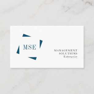 Monogram professional minimalist navy white business card