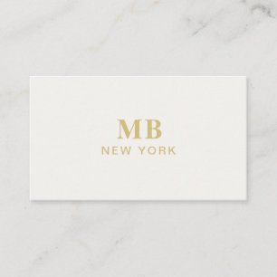 Monogram Professional Modern Ivory Business Card