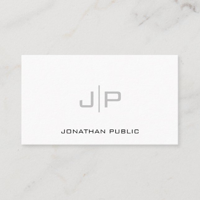 Monogram Professional Modern Plain Template Business Card (Front)