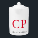 Monogram Professional Plain Red White Initials<br><div class="desc">Easy Editing Tools. Different Types and Sizes,  Colour and Font Choices.</div>