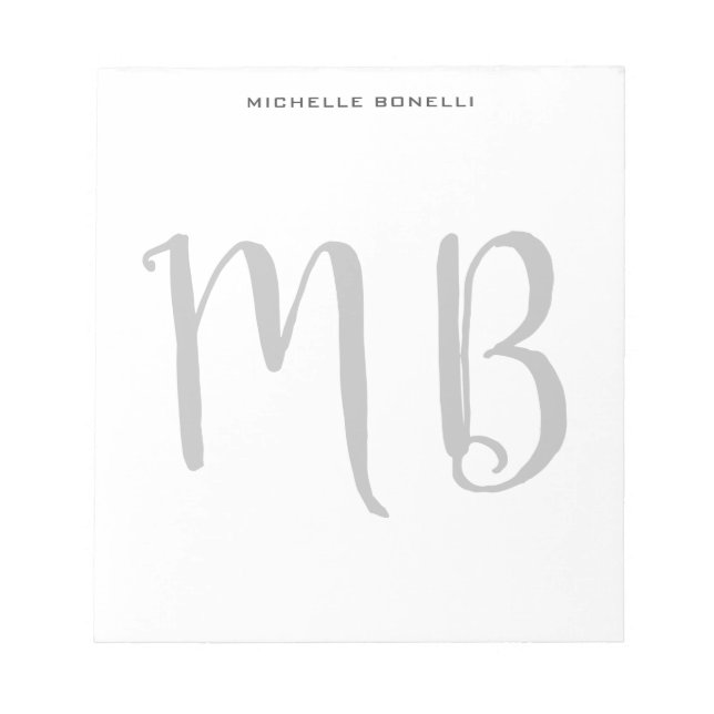 Monogram Professional Plain Simple Minimalist Notepad (Front)