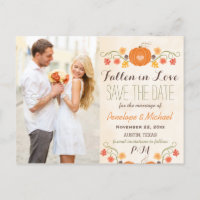 Monogram Pumpkin Fall Wedding Save the Date