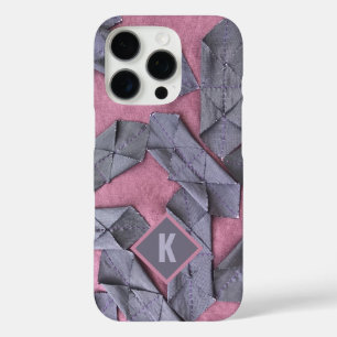 Monogram purple abstract pattern lavender mauve iPhone 16 pro case