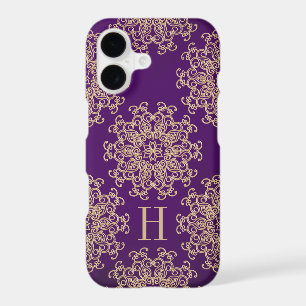 Monogram Purple and Gold Exotic Medallion