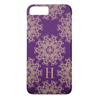 Monogram Purple and Gold Exotic Medallion