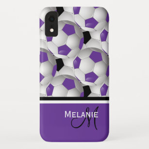 Monogram Purple Black Soccer Ball Pattern Case-Mate iPhone Case