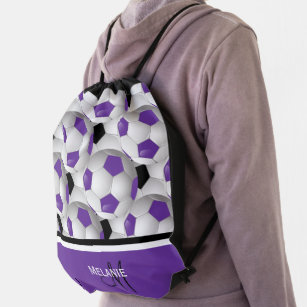 purple soccer bag