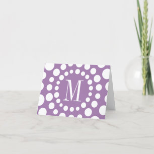 Monogram Purple Blank Inside Note Card