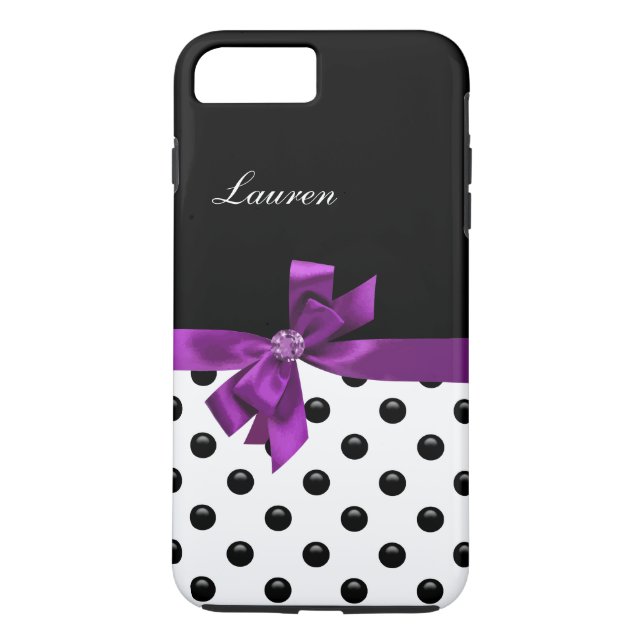 Monogram Purple Bow iPhone 5 Case (Back)