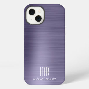 Monogram Purple Brushed Metal iPhone 13 Case