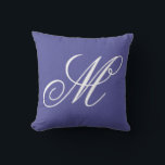 Monogram Purple Chevron Personalised Cushion<br><div class="desc">Monogram Purple Chevron Personalised Throw Pillow Cushion features a simple purple background with a soft chevron pattern overlay personalised with your custom monogram in elegant script. Designed by ©Evco Studio www.zazzle.com/store/evcostudio</div>