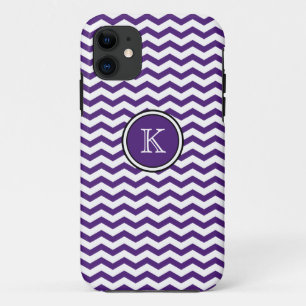 Monogram Purple Chevron Stripes iPhone 5 Case
