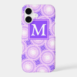 Monogram purple circles pattern