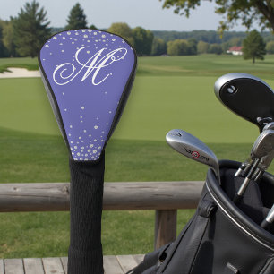 Monogram Purple Diamonds Personalised Golf Head Cover
