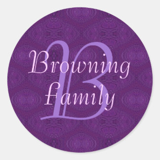 Monogram Purple (Family) Seal Stickers
