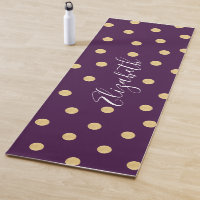 Monogram Purple Gold Polka Dot Pattern
