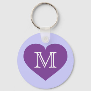 Monogram purple heart key ring