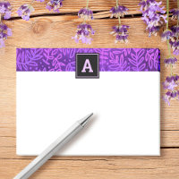 Monogram purple leaf botanical pattern bold modern