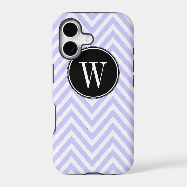 Monogram Purple Lilac Chevron Zig Zag Pattern (Back)