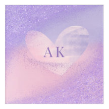 Monogram Purple Pink Gradient Heart 