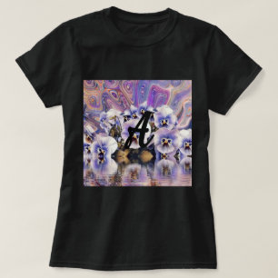 Monogram Purple Pink Pansies Water Watercolor T-Shirt