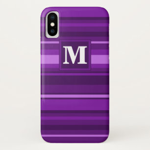 Monogram purple stripes iPhone x case