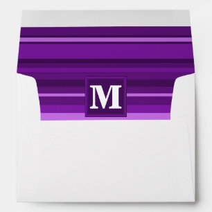 Monogram purple stripes envelopes
