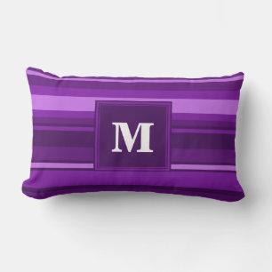 Monogram purple stripes lumbar cushion