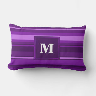 Monogram purple stripes lumbar cushion